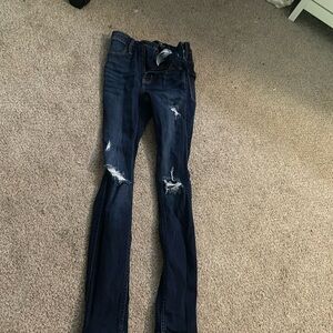 blue skinny ripped jeans